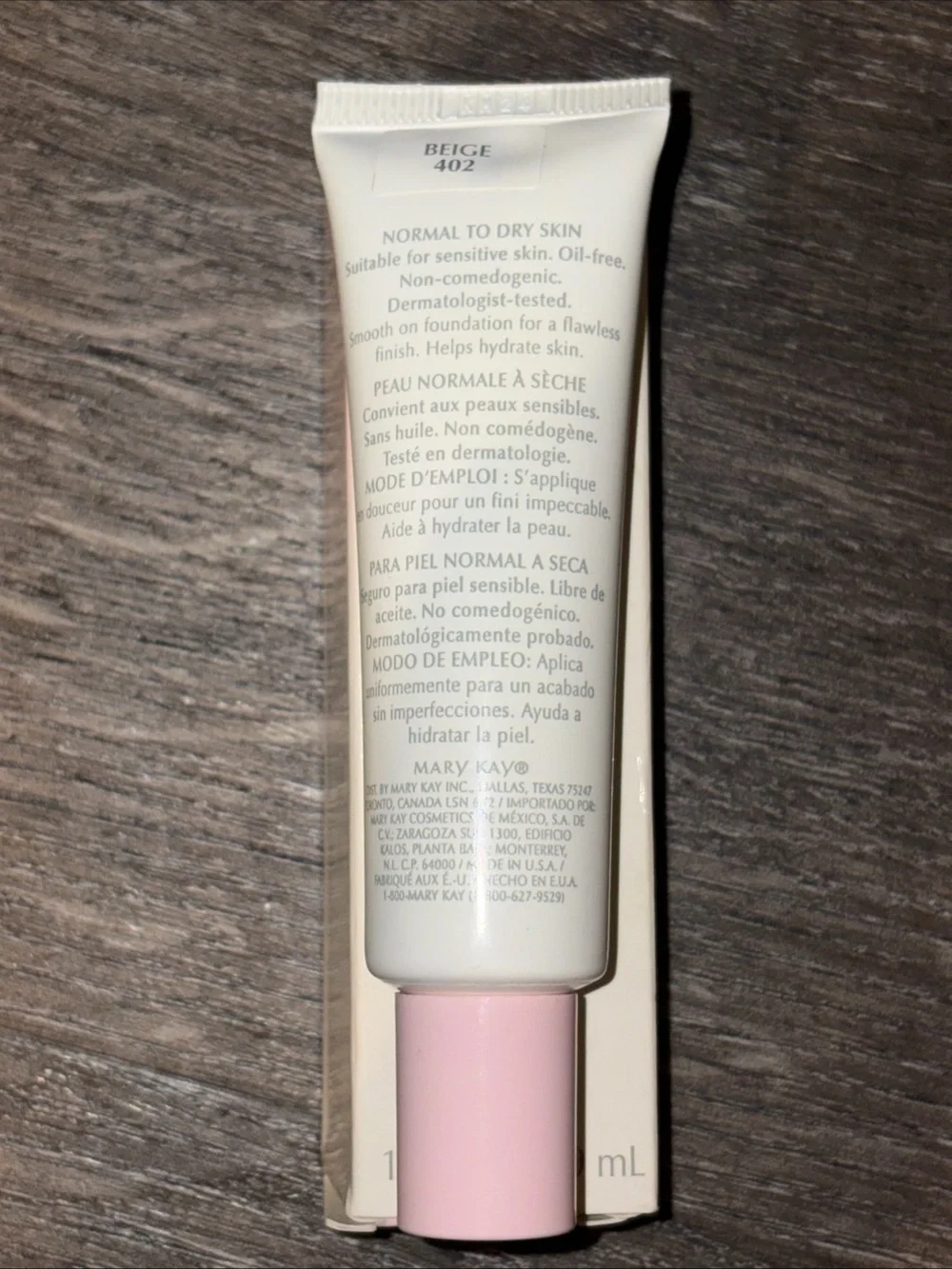 MARY KAY Medium-Coverage Foundation BEIGE 402 Liquid 1 Fl Oz 368300 NIB Pink Cap